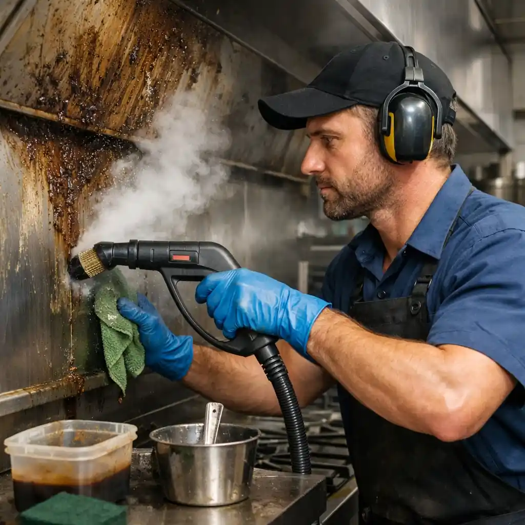 إزالة الدهون الصعبة من أسطح المطبخ التجاري لضمان النظافة في المطبخ