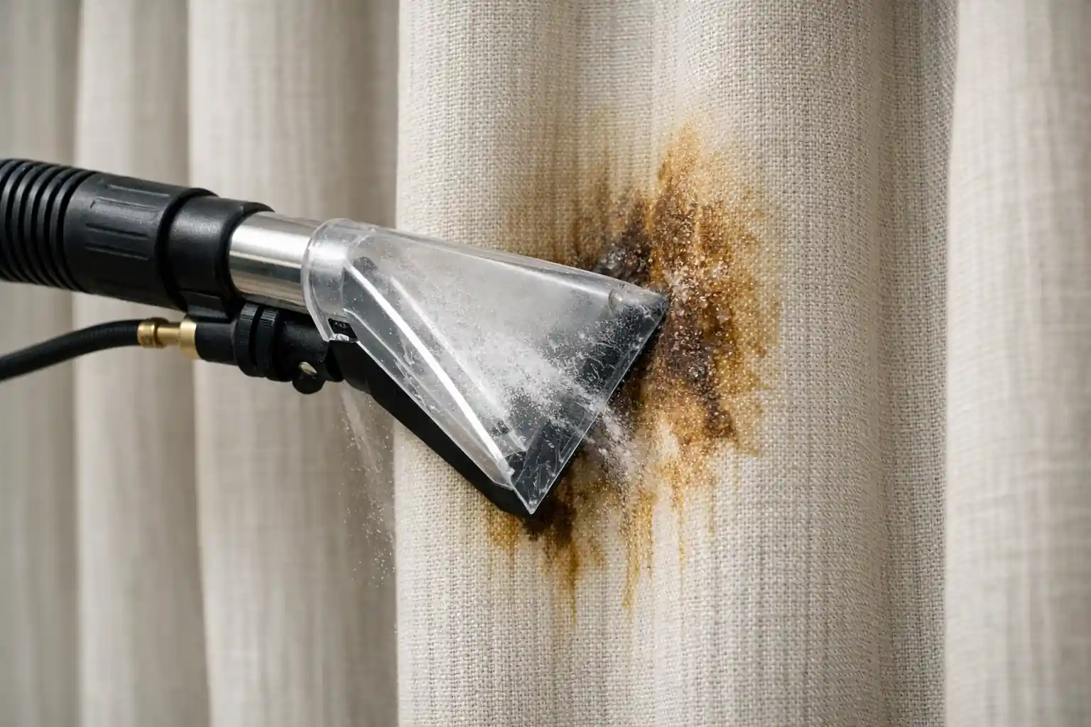 تنظيف الستائر من البقع الصعبة