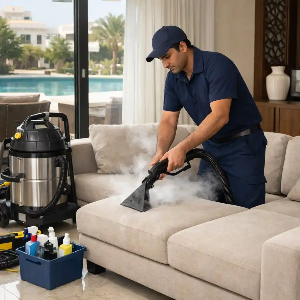 شركة تنظيف سجاد في الشارقة - تنظيف الكنب والمفروشات بالبخار وإزالة البقع الصعبة
